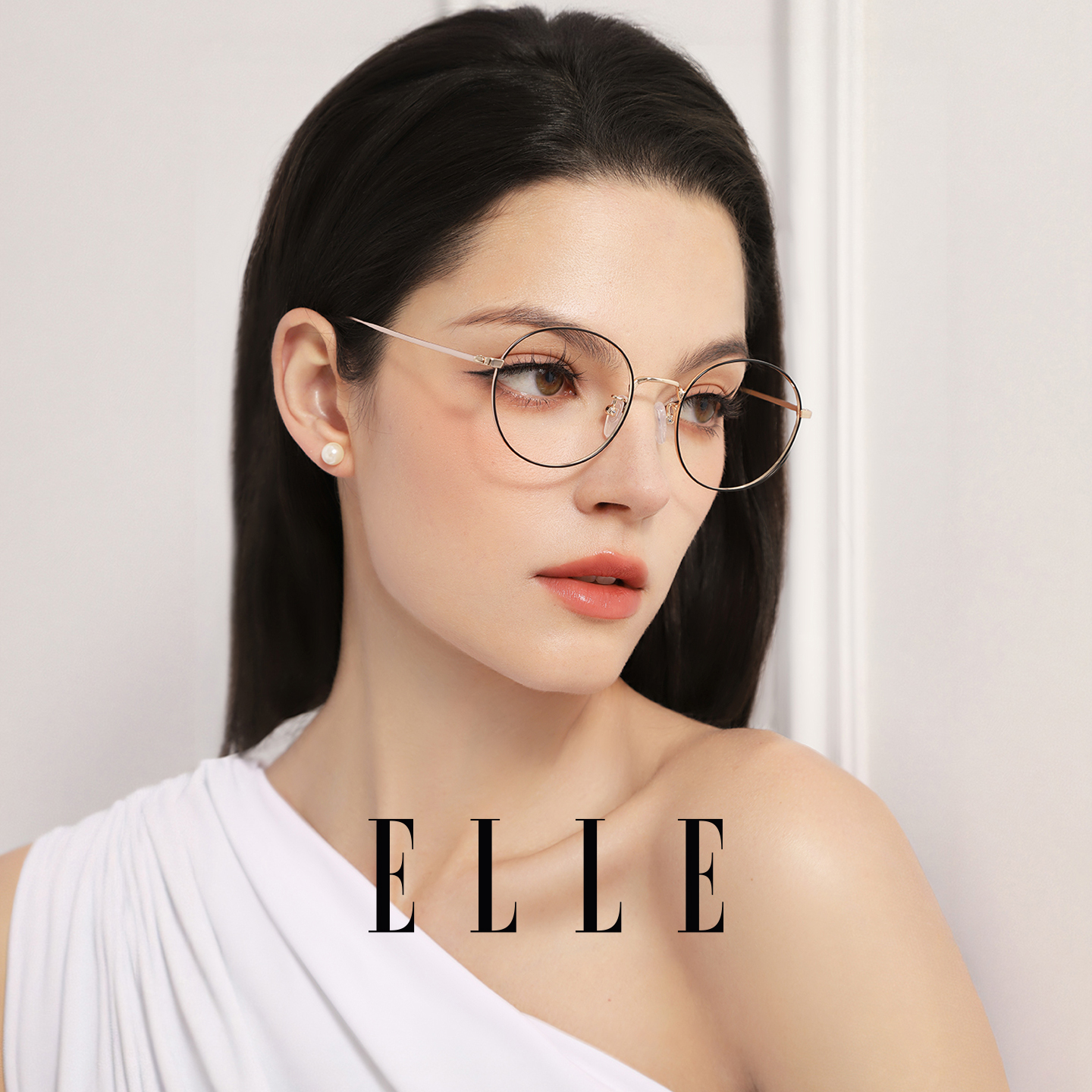ELLE眼镜框女文艺圆框