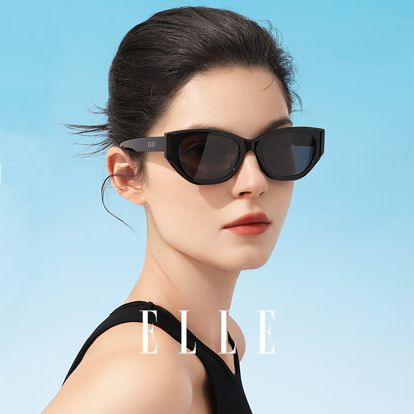 ELLE猫眼墨镜太阳镜女款复古高级感防晒防紫外线女款2025新款3003