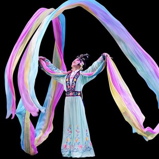 真丝彩绸京剧戏曲舞蹈彩绸彩带长绸天女散花李玉刚飞天舞服装 道具
