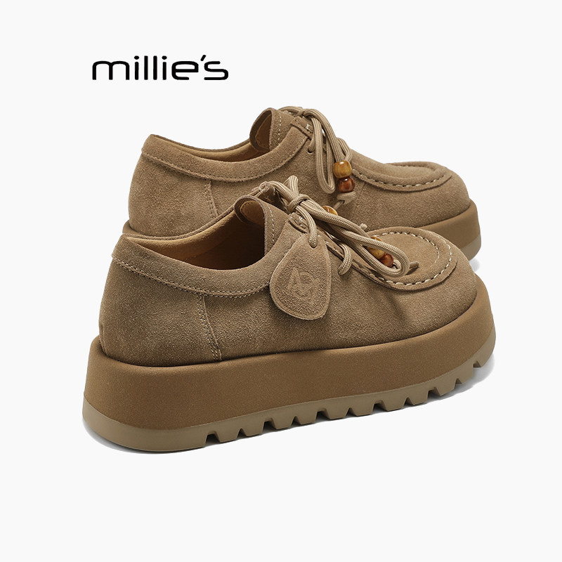 MILLIE'S/妙丽厚底轻便鞋女2025新款秋季复古休闲鞋懒人豆豆鞋子Q,女鞋,乐福鞋（豆豆鞋）,淘宝优惠券,粉丝福利购,淘宝优惠卷