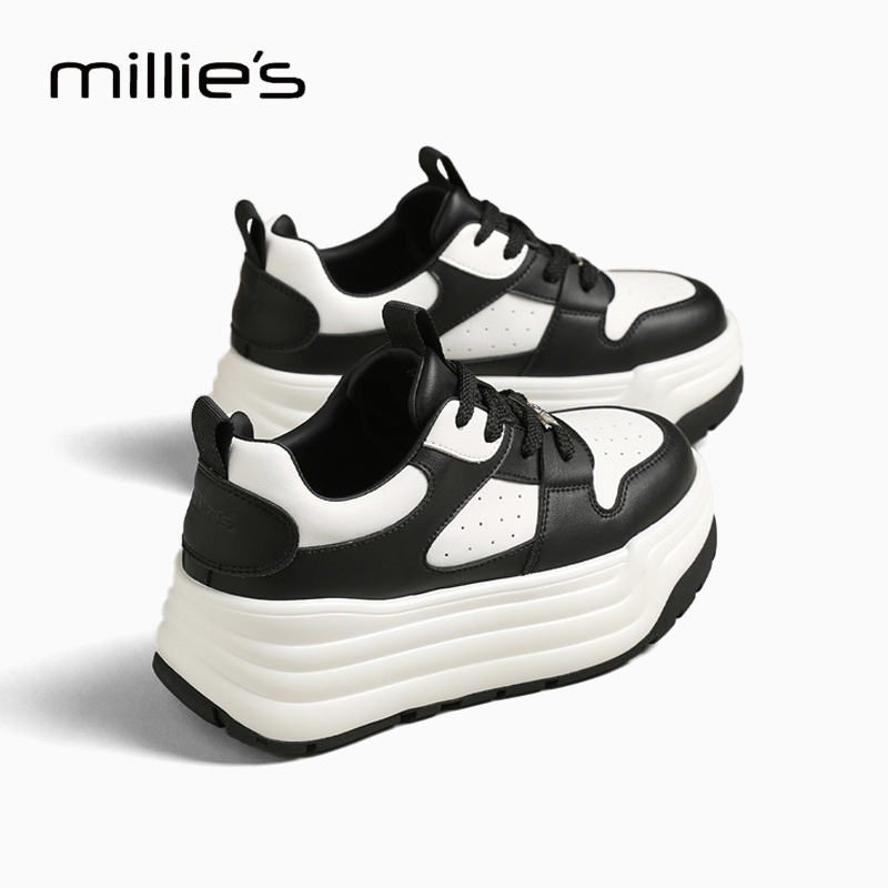 MILLIE'S/妙丽真皮休闲板鞋女