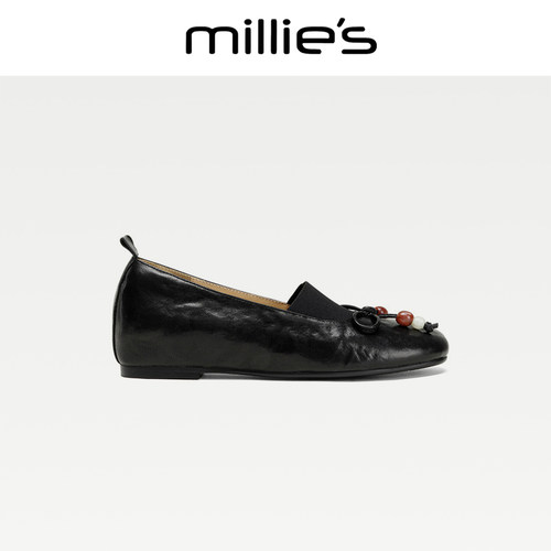 MILLIE'S/妙丽方头系带芭蕾鞋