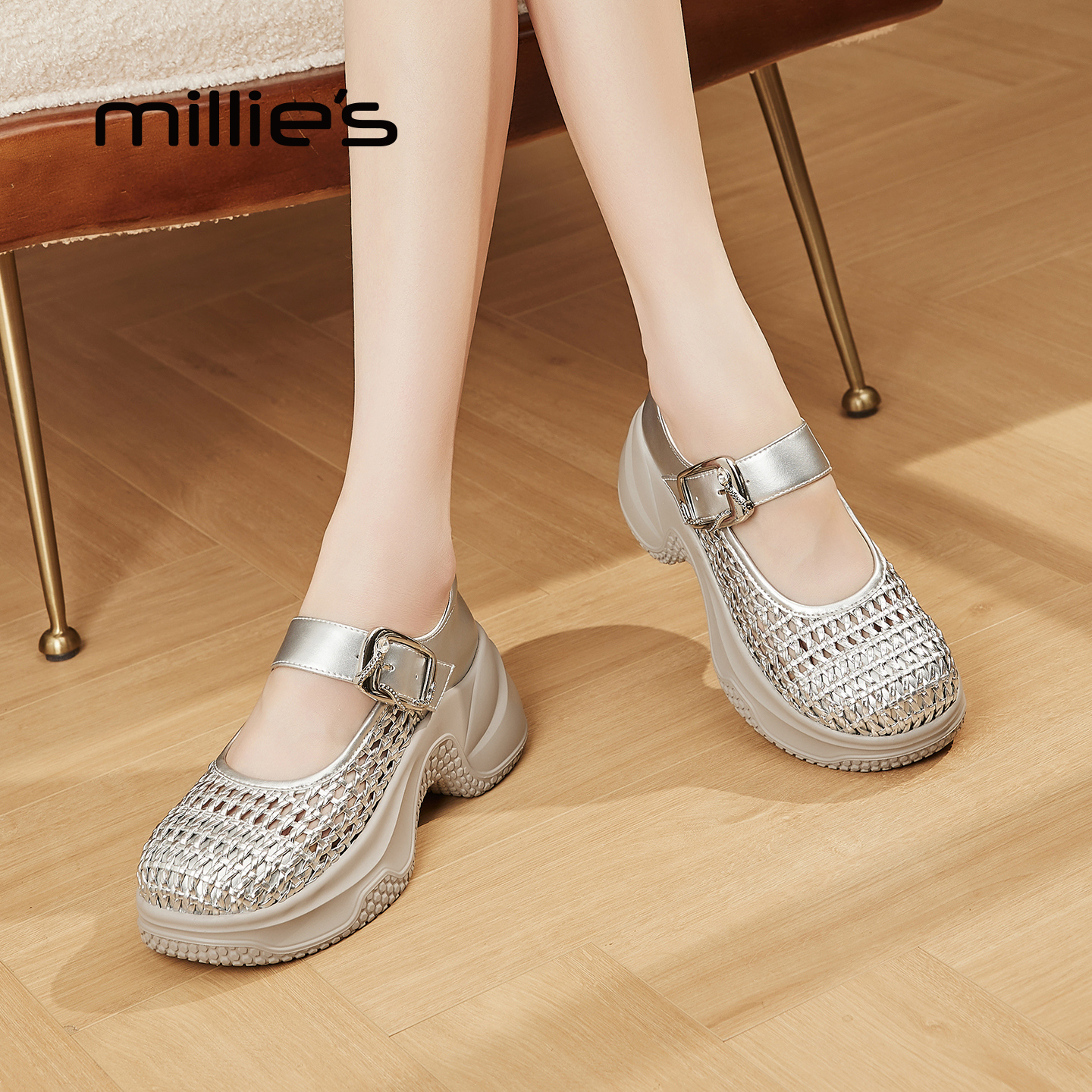 MILLIE'S/妙丽编织镂空洞洞鞋