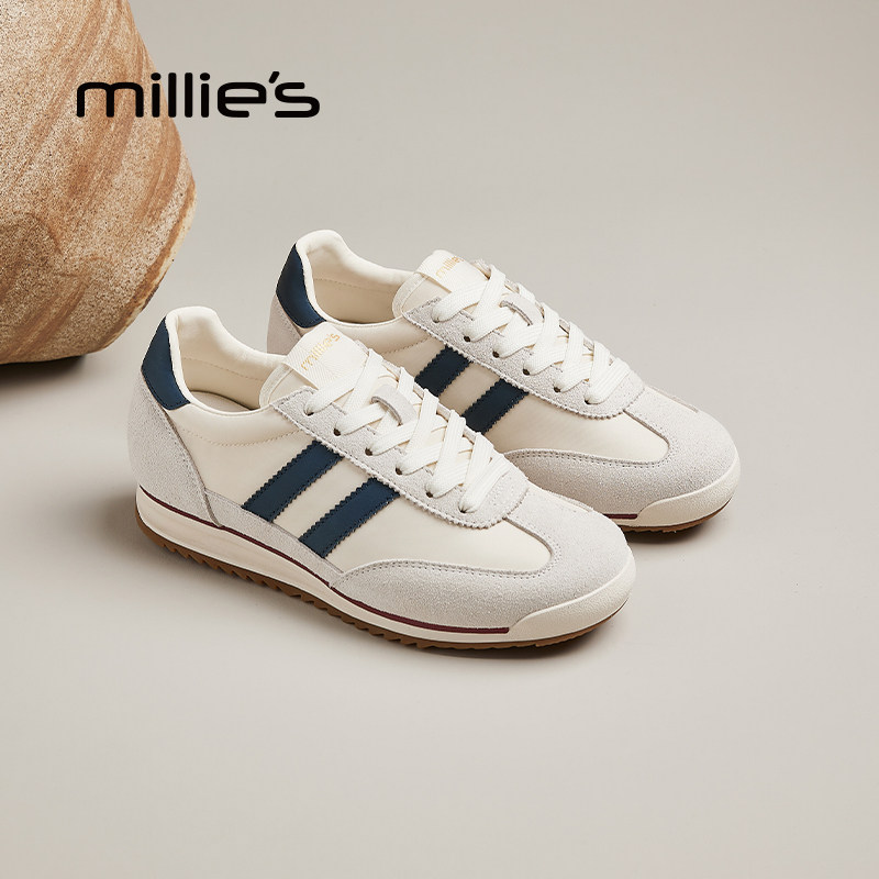 MILLIE'S/妙丽新款真皮阿甘鞋