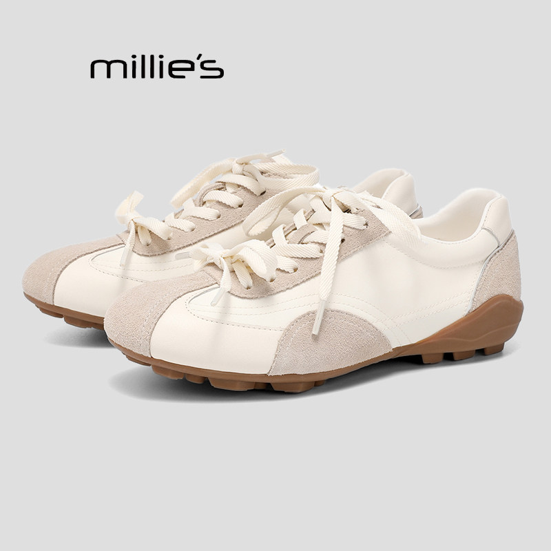 MILLIE'S/妙丽真皮系带深口单鞋春季新款女鞋时尚休闲鞋平底鞋Q,女鞋,老爹鞋,淘宝优惠券,粉丝福利购,淘宝优惠卷