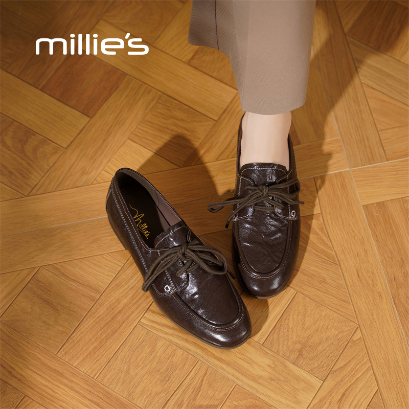 MILLIE'S/妙丽真皮单鞋女