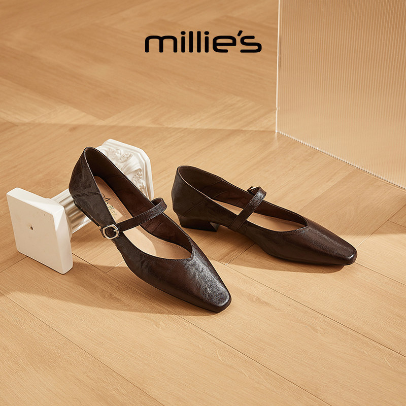 MILLIE'S/妙丽法式复古玛丽珍鞋