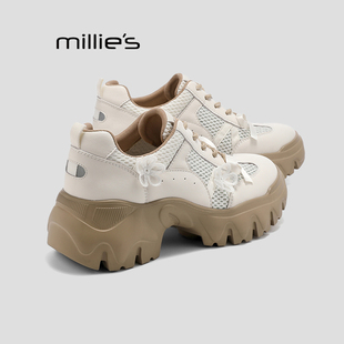 MILLIE'S/妙丽老爹鞋女青春活力风厚底户外休闲鞋春季新款小白鞋Q