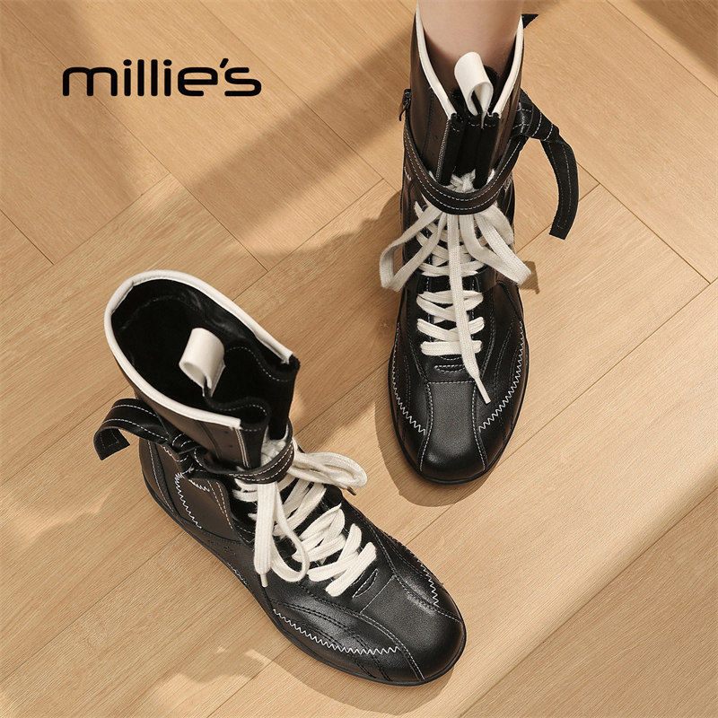 MILLIE'S/妙丽真皮短靴