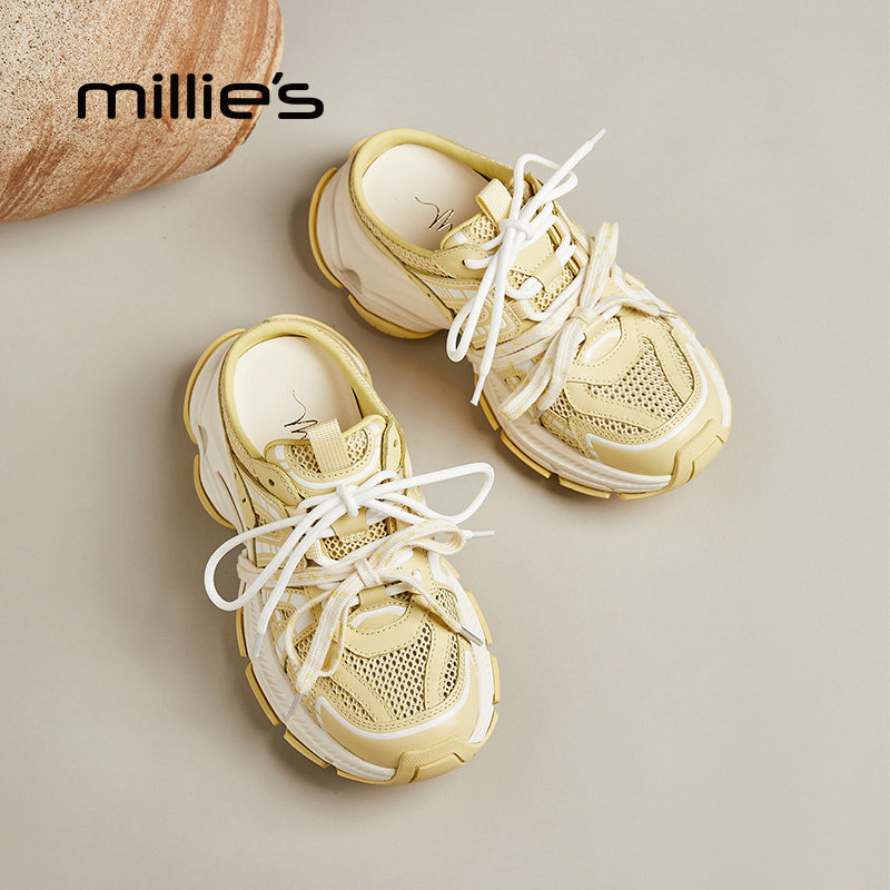 MILLIE'S/妙丽真皮厚底洞洞鞋