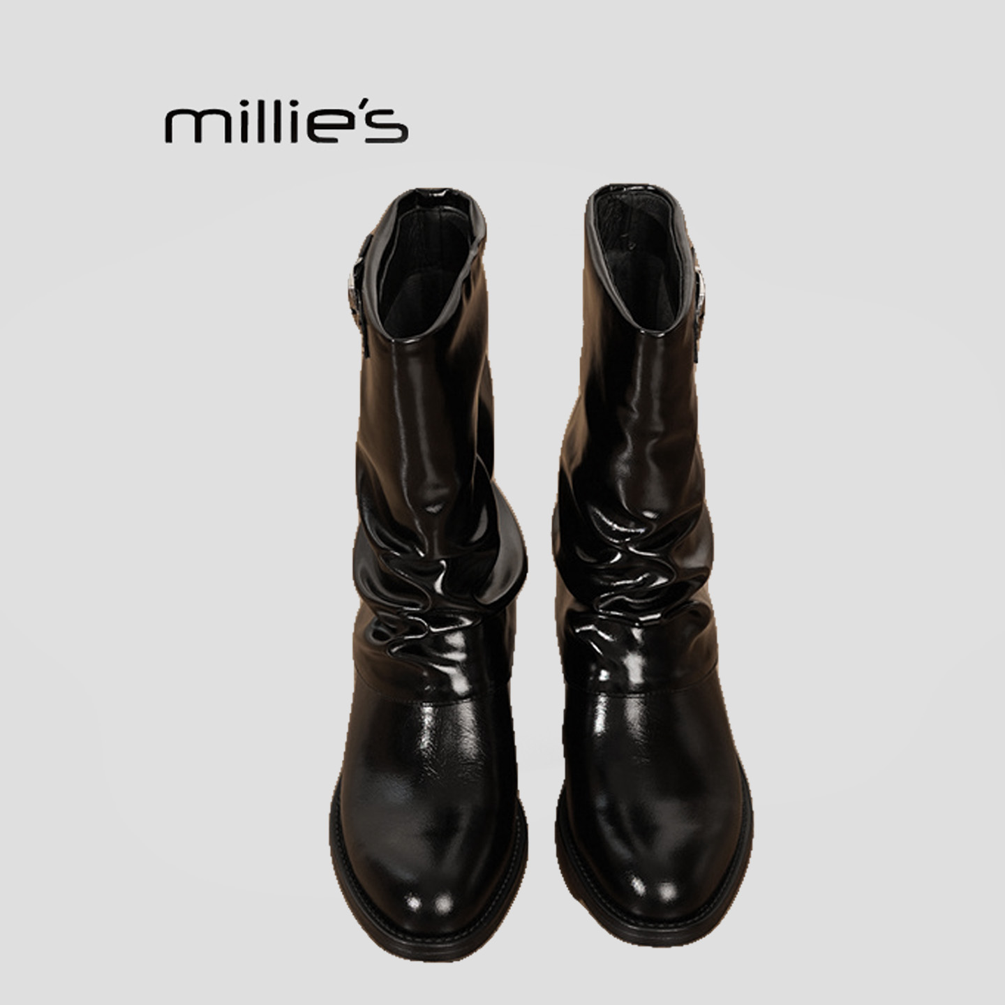 MILLIE'S/妙丽真皮厚底短靴女