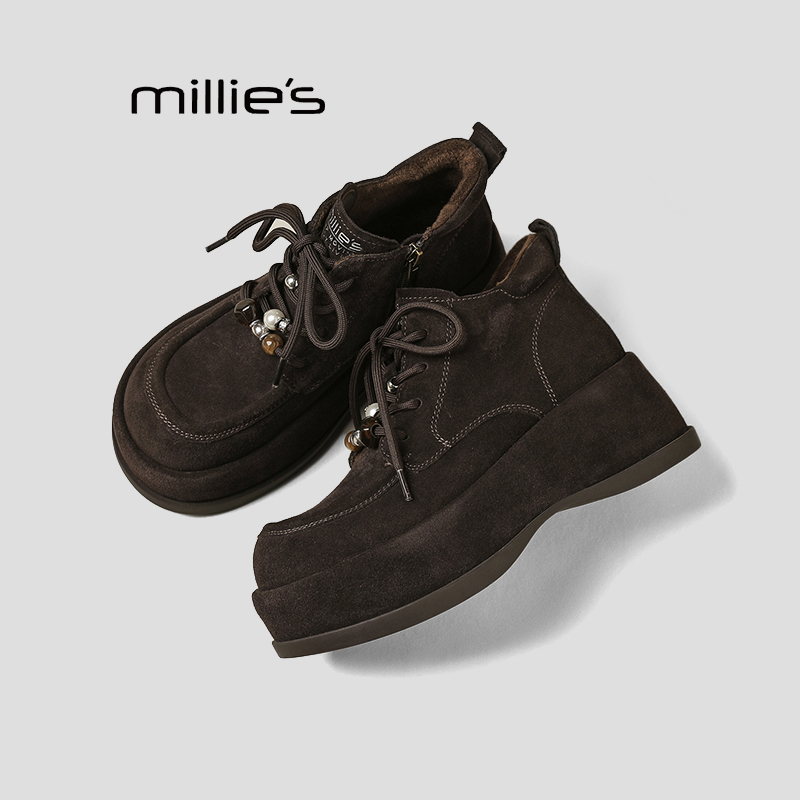 MILLIE'S妙丽真皮马丁靴女巨好看