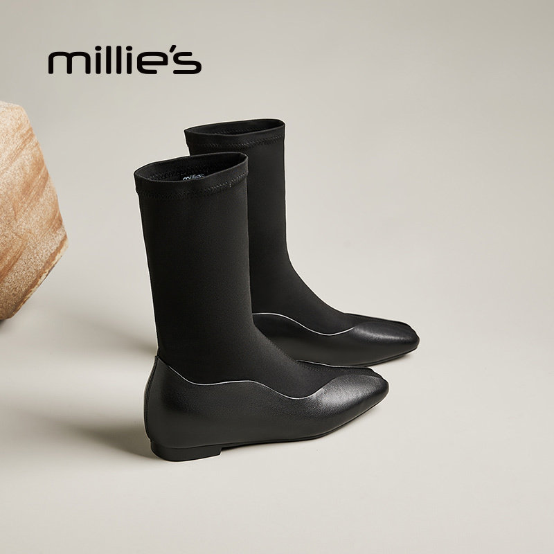MILLIE'S/妙丽真皮短靴女
