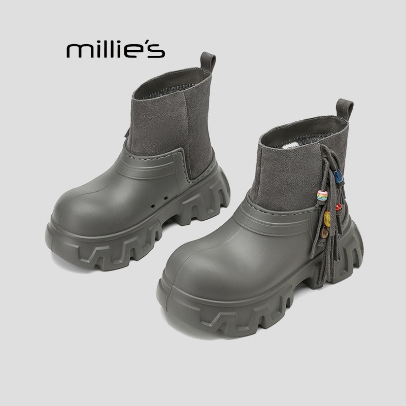 MILLIE'S/妙丽真皮复古时装靴