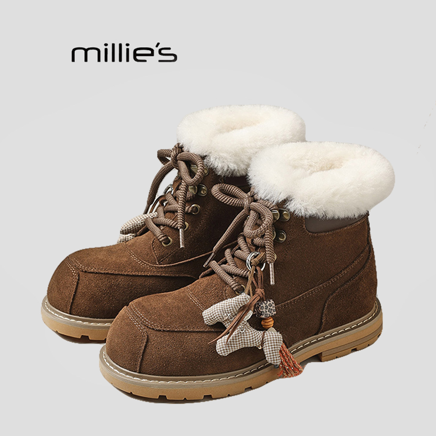 MILLIE'S/妙丽厚底毛毛雪地靴