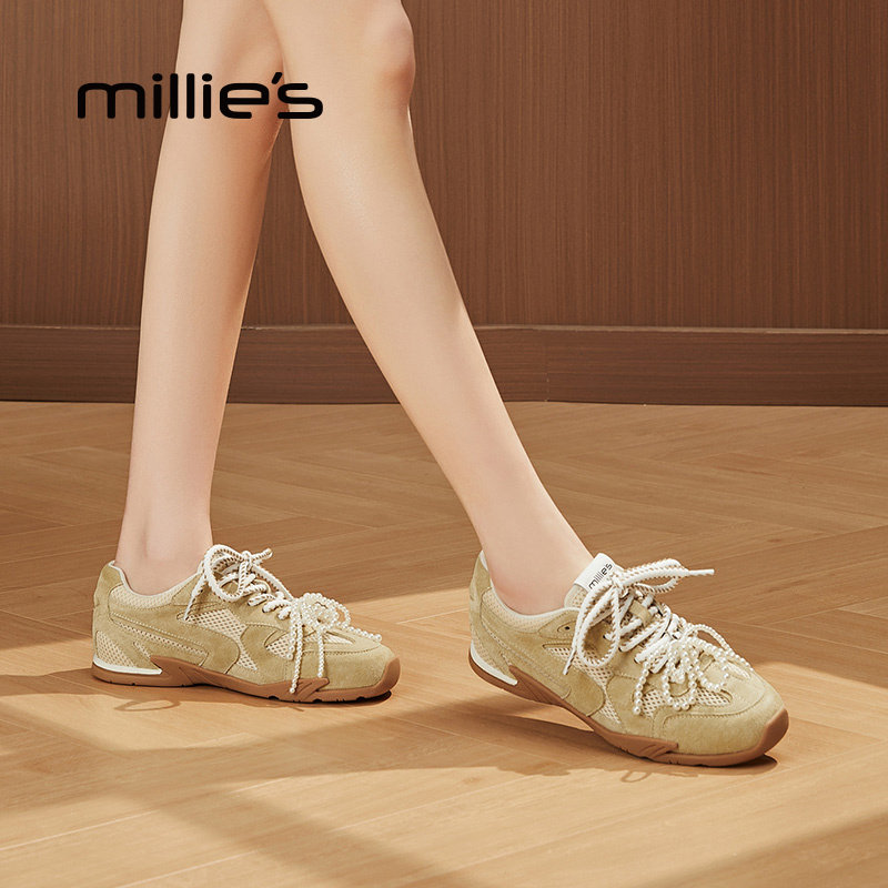 MILLIE'S/妙丽真皮德训鞋女