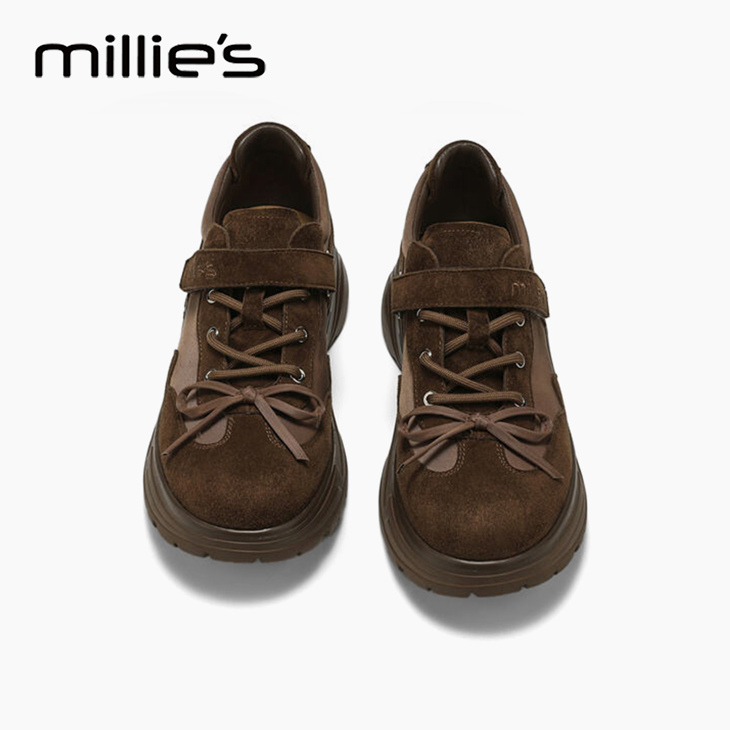 MILLIE'S/妙丽真皮厚底老爹鞋