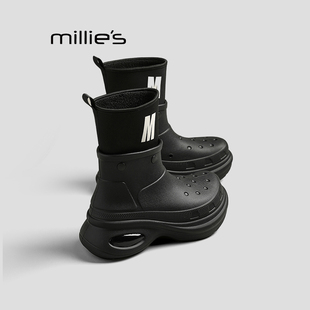 外穿轻便内增高厚底防水套筒时装 妙丽雨靴女时尚 靴子HZ MILLIE
