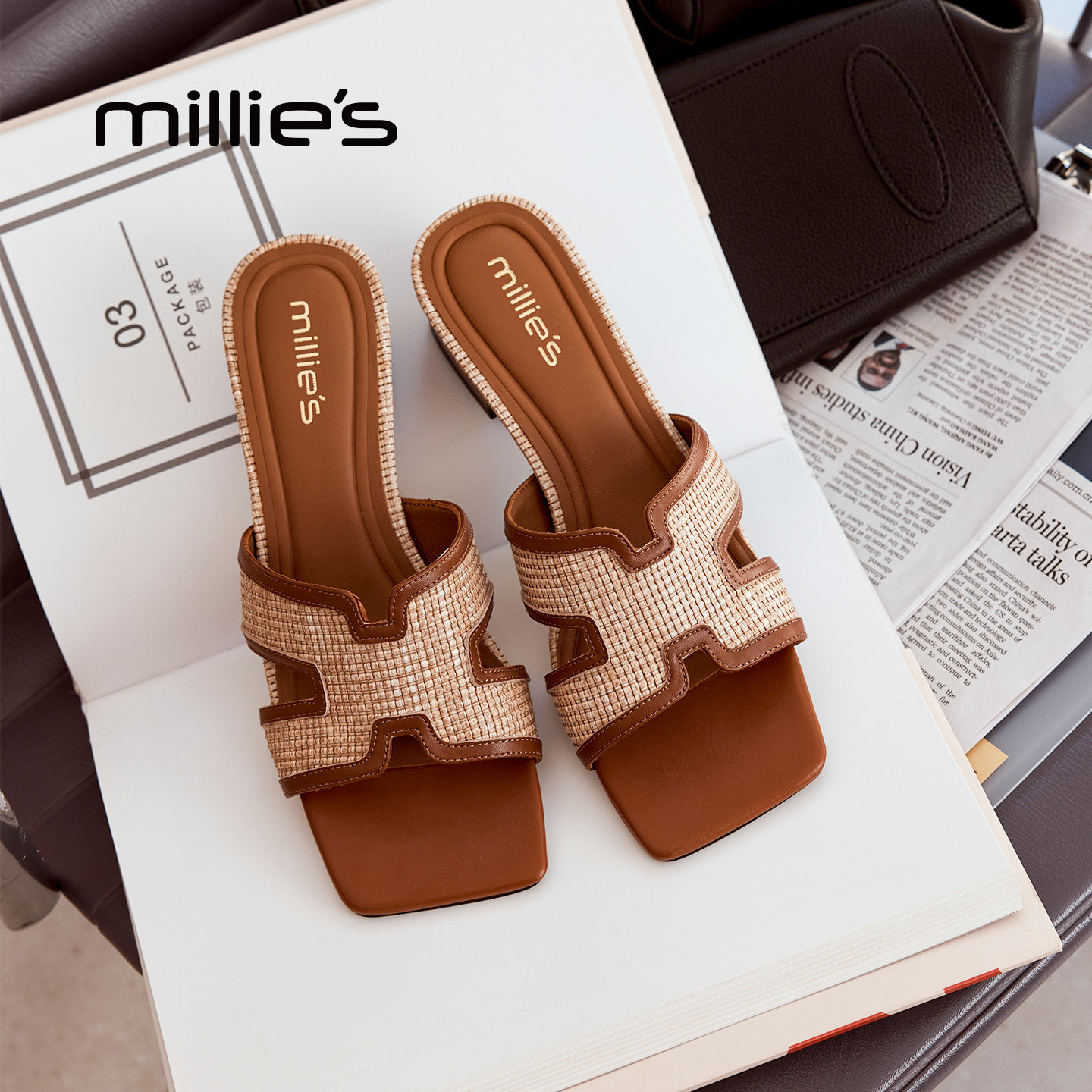 MILLIE'S/妙丽小香风凉鞋女