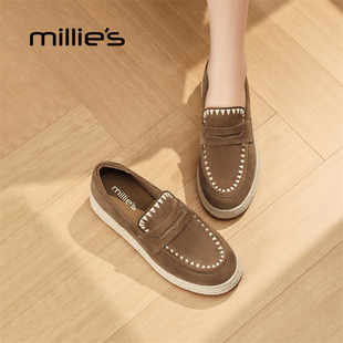 真皮厚底乐福鞋 妙丽增高休闲百搭单鞋 春时尚 女Z 2025新款 MILLIE