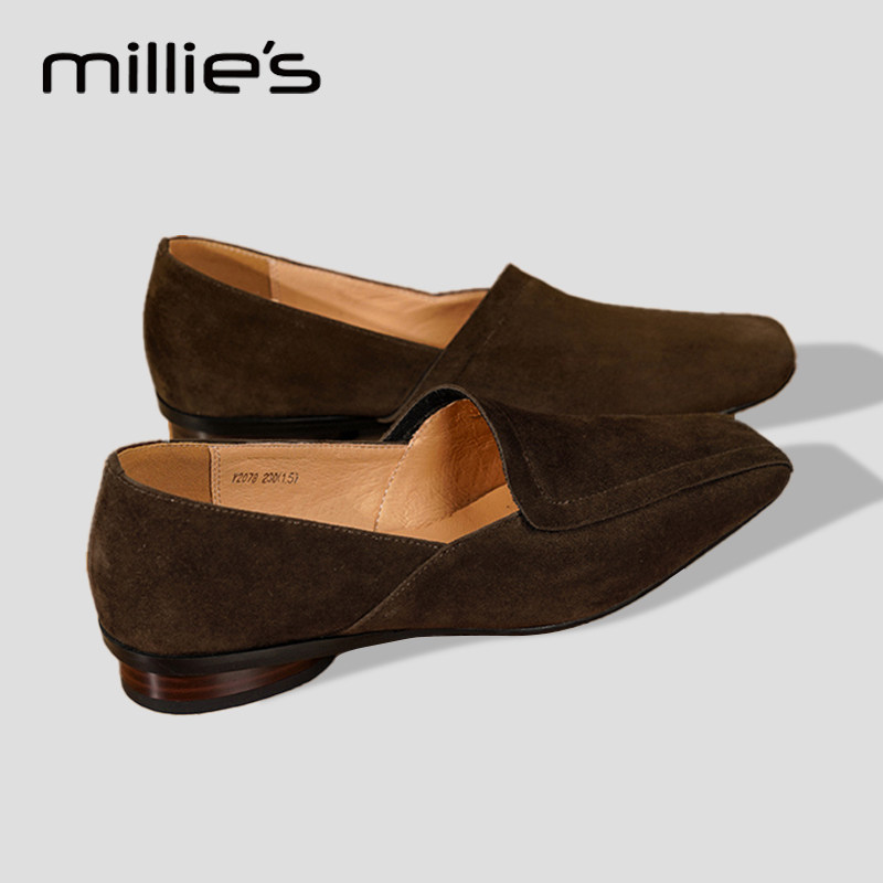 MILLIE'S/妙丽真皮低跟小皮鞋