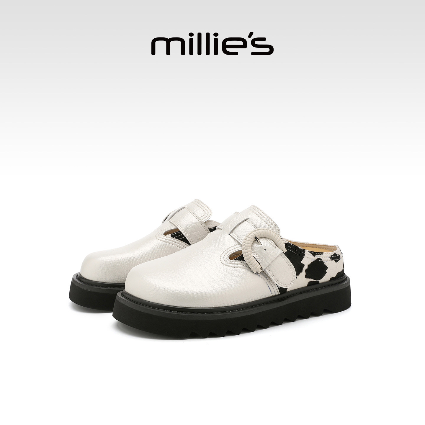 MILLIE'S/妙丽魔术贴勃肯鞋女厚底圆头包头拖鞋时尚休闲鞋一脚蹬Q,女鞋,时尚休闲鞋,淘宝优惠券,粉丝福利购,淘宝优惠卷