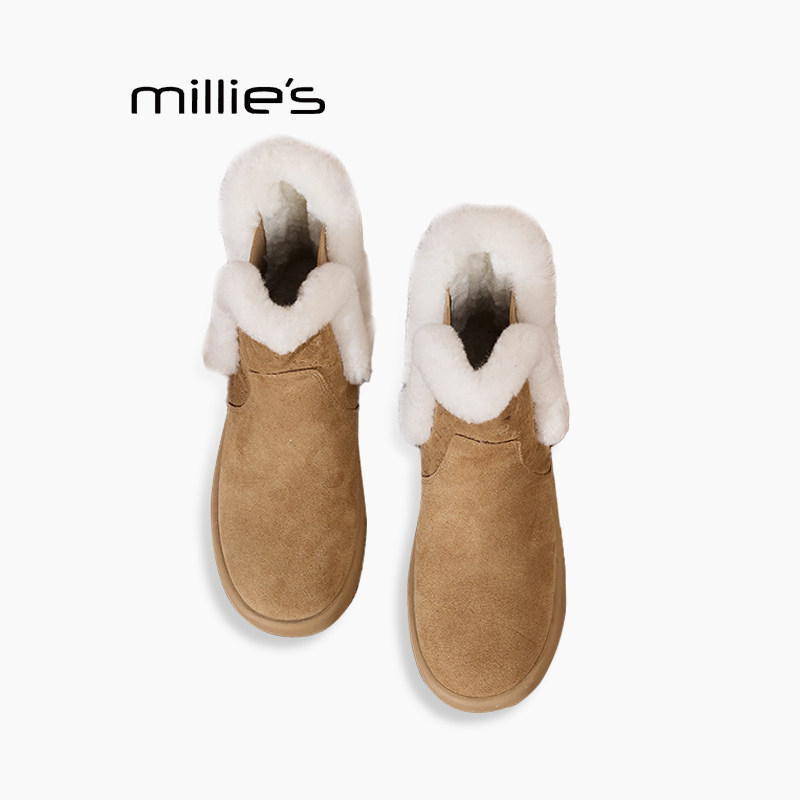 MILLIE'S/妙丽加绒雪地靴女冬季新款保暖加厚大棉鞋短靴时装靴女Q,女鞋,时尚雪地靴,淘宝优惠券,粉丝福利购,淘宝优惠卷