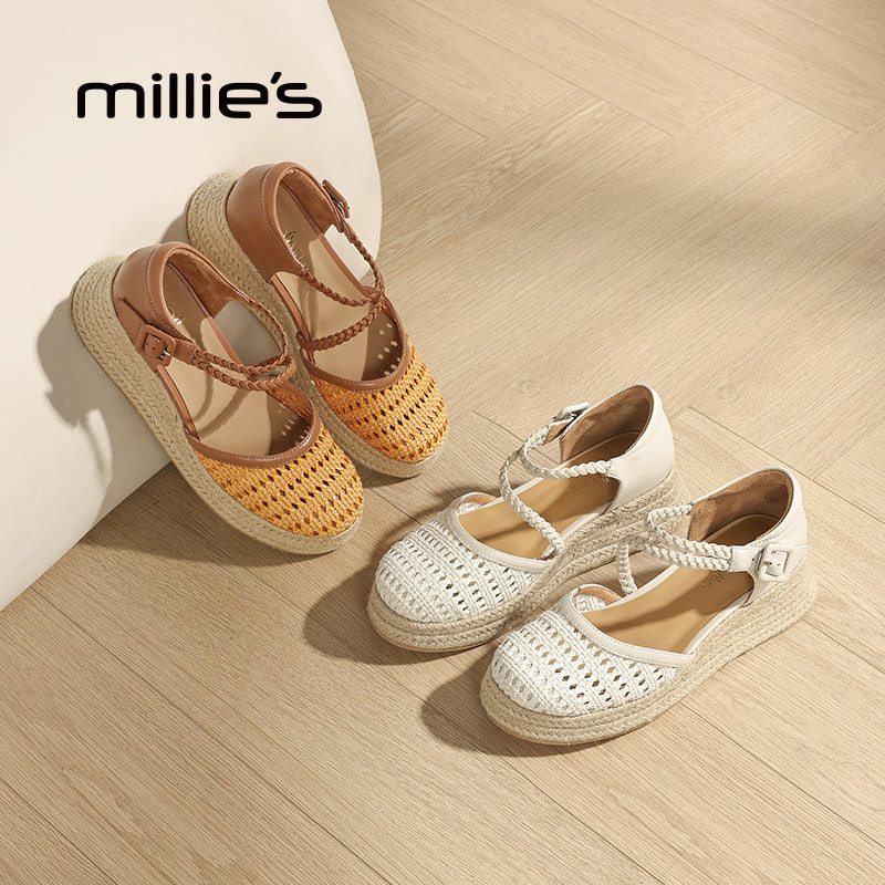 MILLIE'S/妙丽编织镂空凉鞋