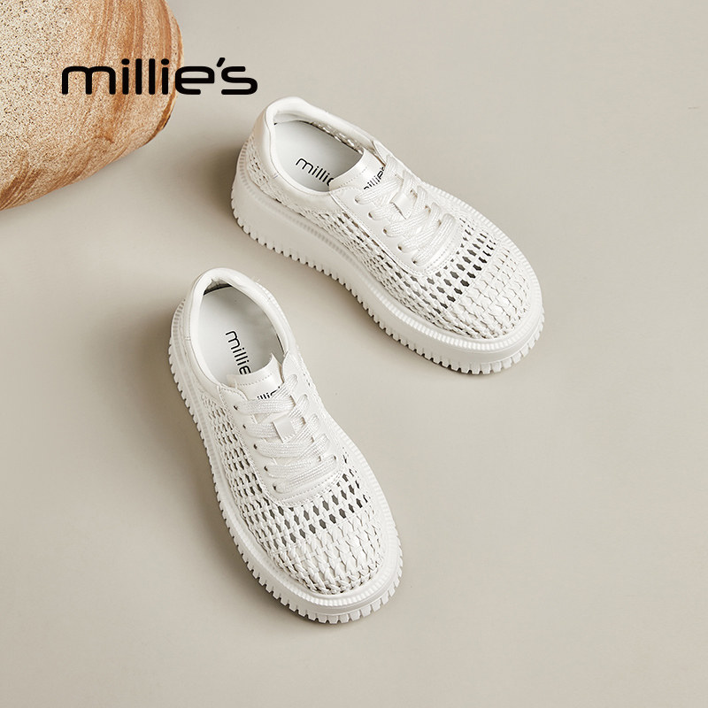 MILLIE'S/妙丽镂空透气渔网鞋
