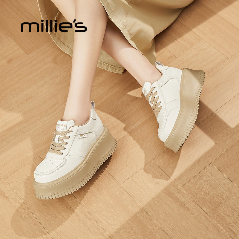 MILLIE'S/妙丽厚底小白鞋