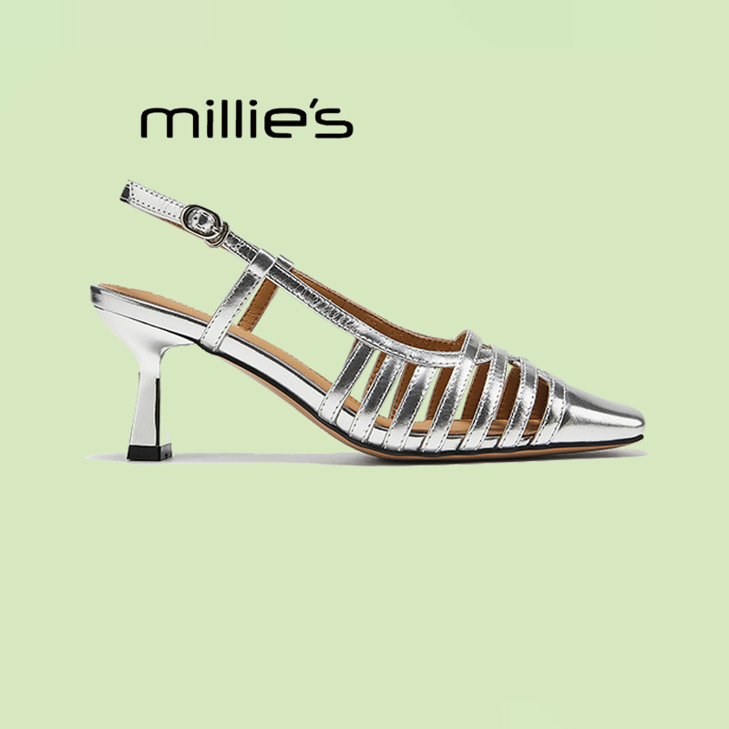 MILLIE'S/妙丽时尚镂空细跟凉鞋
