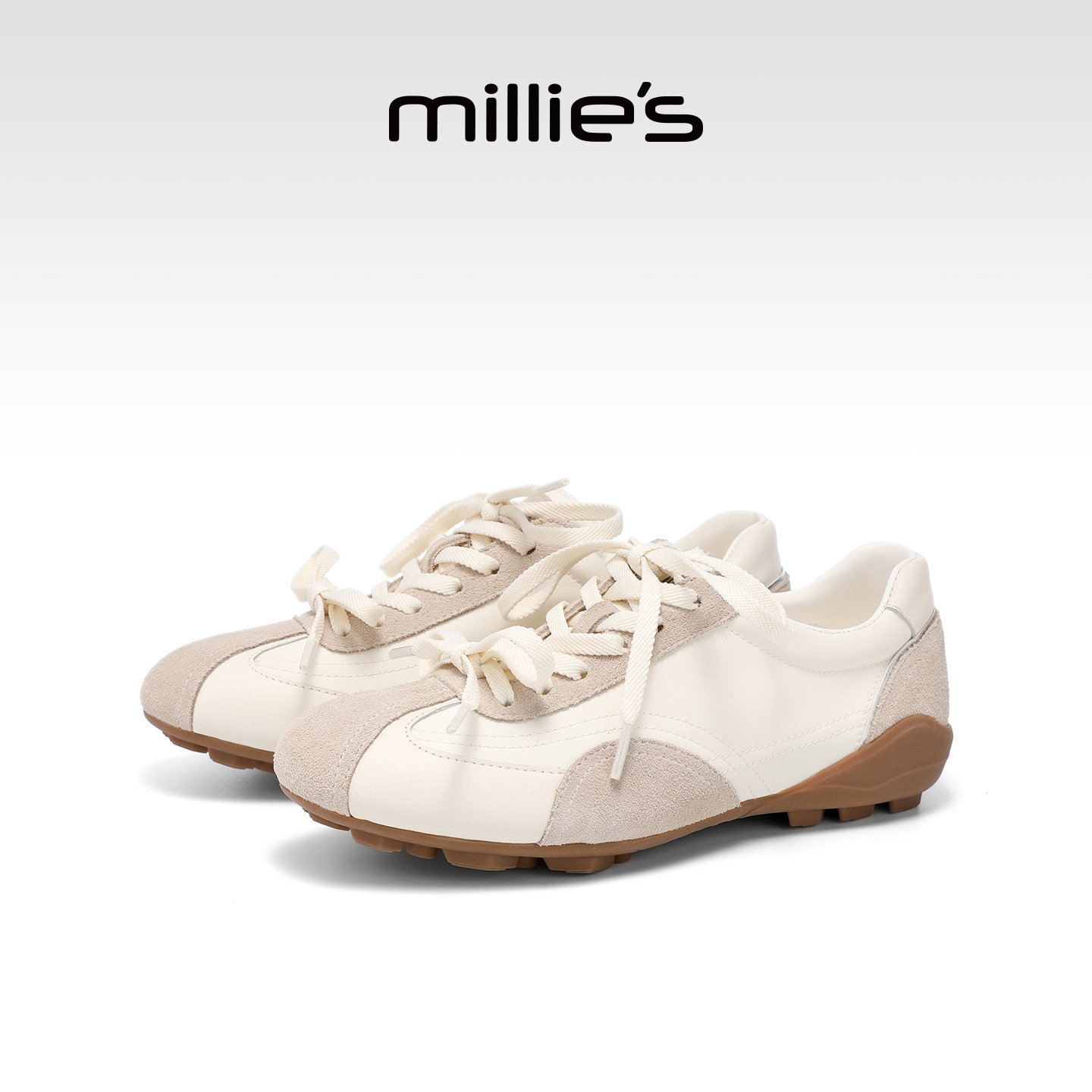 MILLIE'S/妙丽复古德训鞋女2026新款系带百搭休闲内增高运动鞋Q,女鞋,休闲板鞋,淘宝优惠券,粉丝福利购,淘宝优惠卷