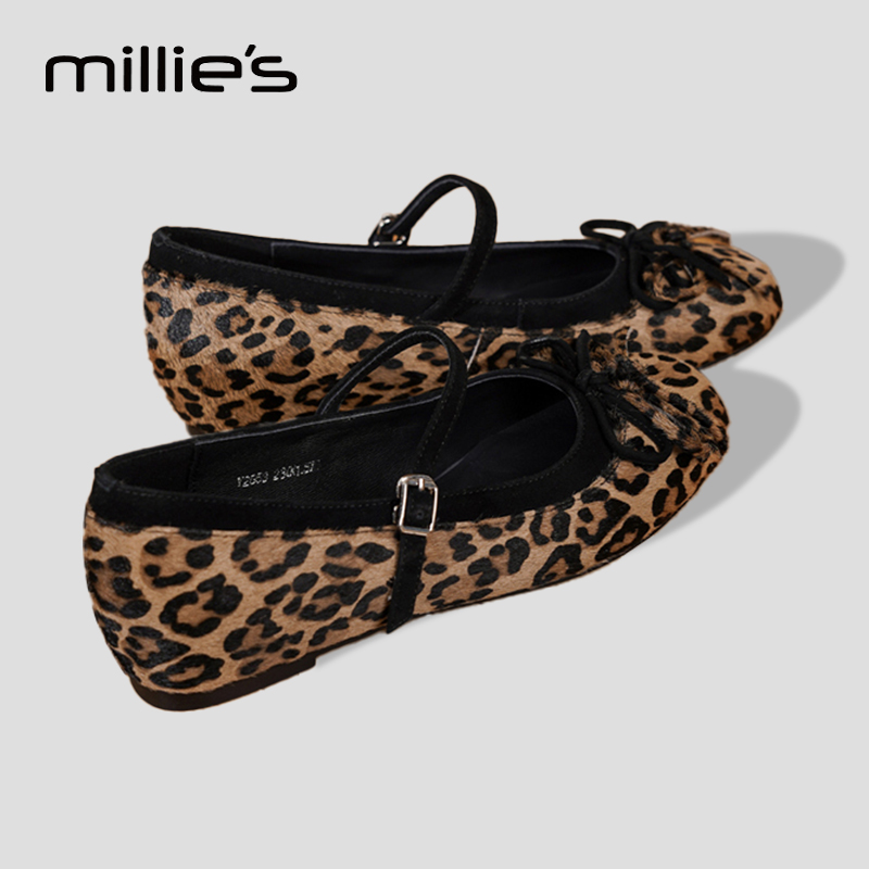 MILLIE'S/妙丽真皮浅口单鞋女