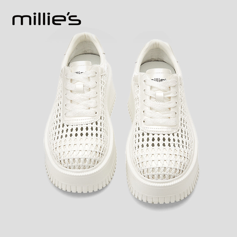 MILLIE'S/妙丽厚底增高小白鞋