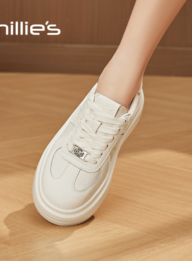 MILLIE'S/妙丽2026新款白色学院风厚底德训鞋女百搭增高休闲鞋Z