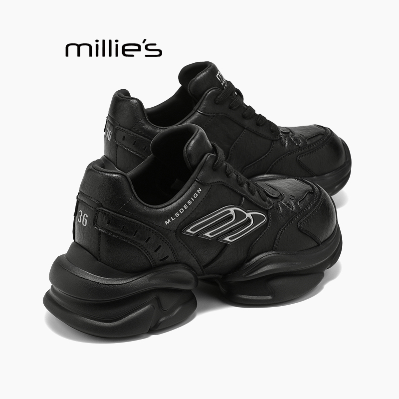 妙丽真皮厚底德训鞋句好看