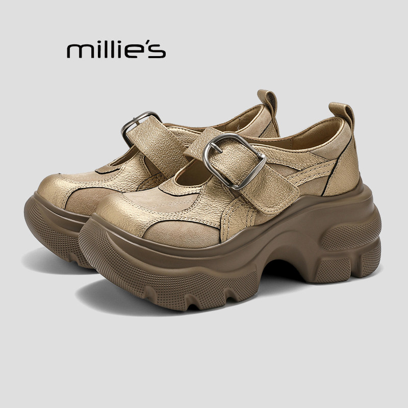 MILLIE'S/妙丽厚底玛丽珍鞋女2026春季一字扣带增高百搭休闲鞋Q,女鞋,德训鞋,淘宝优惠券,粉丝福利购,淘宝优惠卷