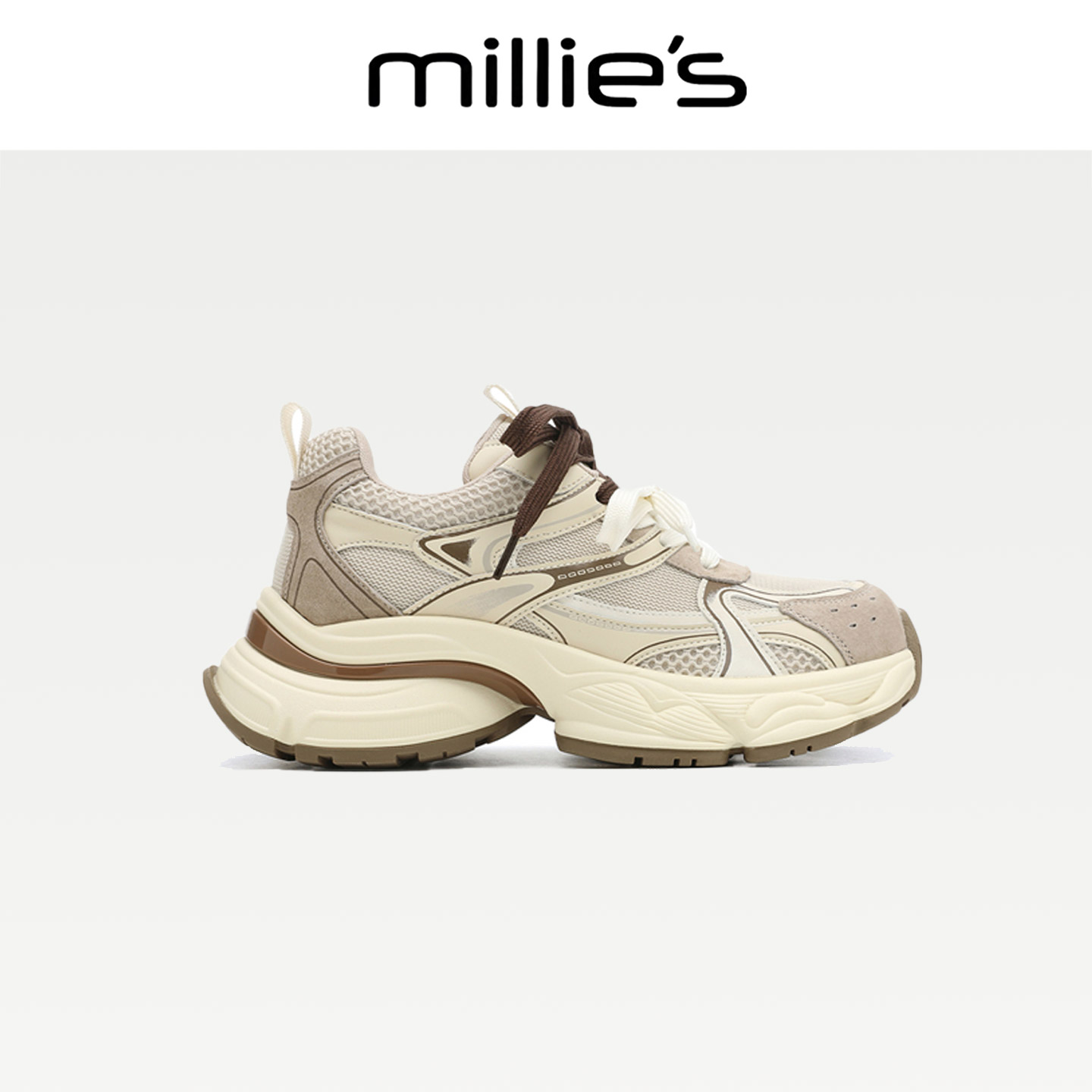 妙丽2025新款厚底增高老爹鞋