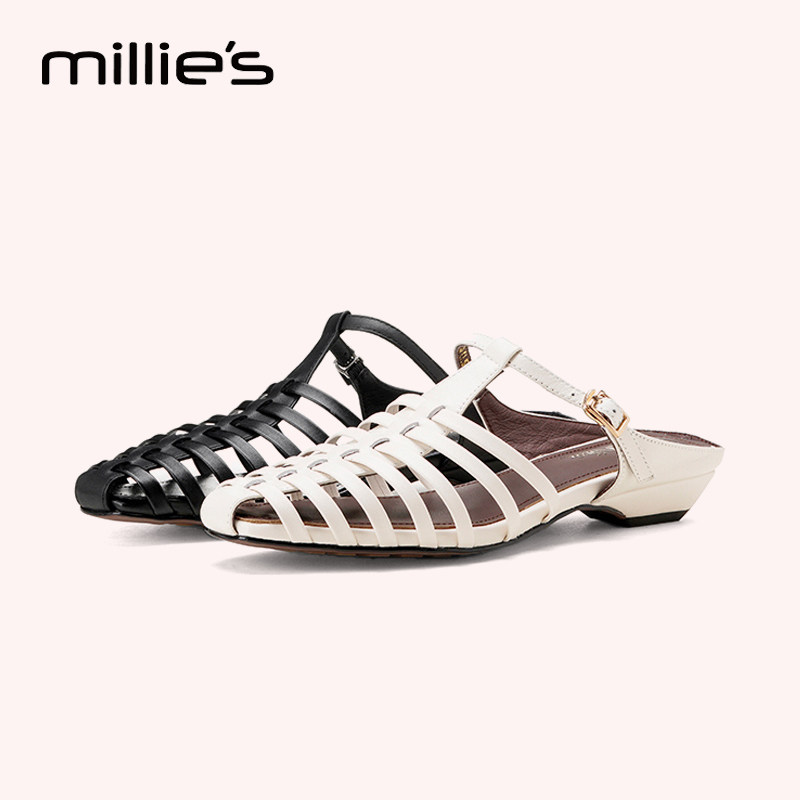 MILLIE'S/妙丽真皮穆勒鞋女