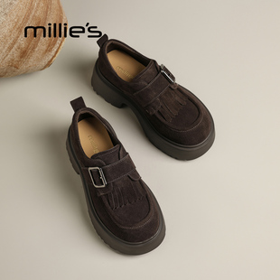 厚底增高乐福鞋 妙丽2025新款 女款 英伦风小皮鞋 MILLIE 单鞋