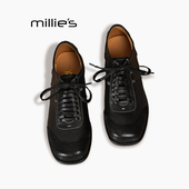 新款 妙丽女鞋 MILLIE 牛皮小皮鞋 2026年秋季 百搭黑色深口单鞋