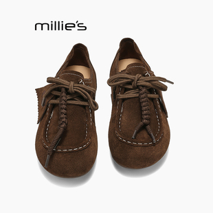 MILLIE'S/妙丽秋款内增高全包勃肯女鞋2026年秋季新款复古休闲鞋Z