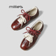 真皮绑带阿甘鞋 妙丽复古德训鞋 MILLIE 春季 新款 舒适软底运动鞋