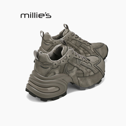 妙丽真皮厚底老爹鞋女巨好看