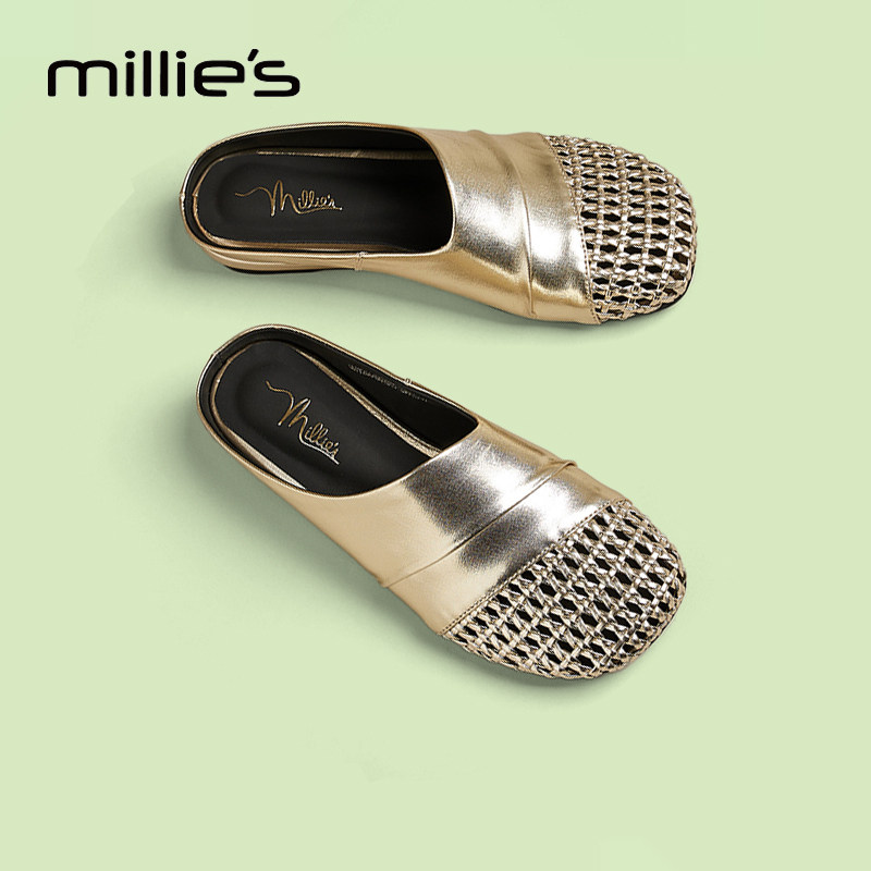 MILLIE'S/妙丽软面编织穆勒鞋