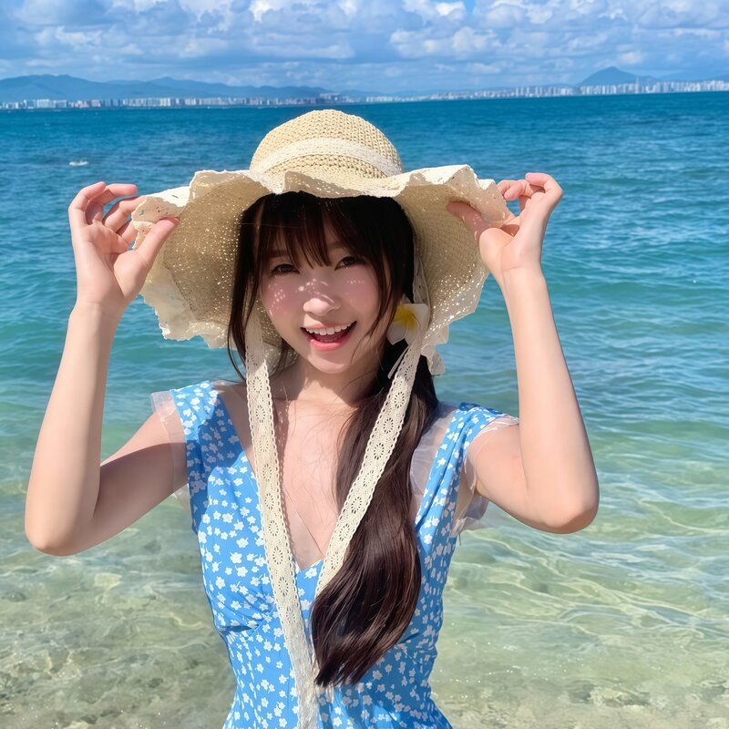 超出片!海边出游遮阳草帽大帽檐沙滩草编田园风度假风海边度假夏