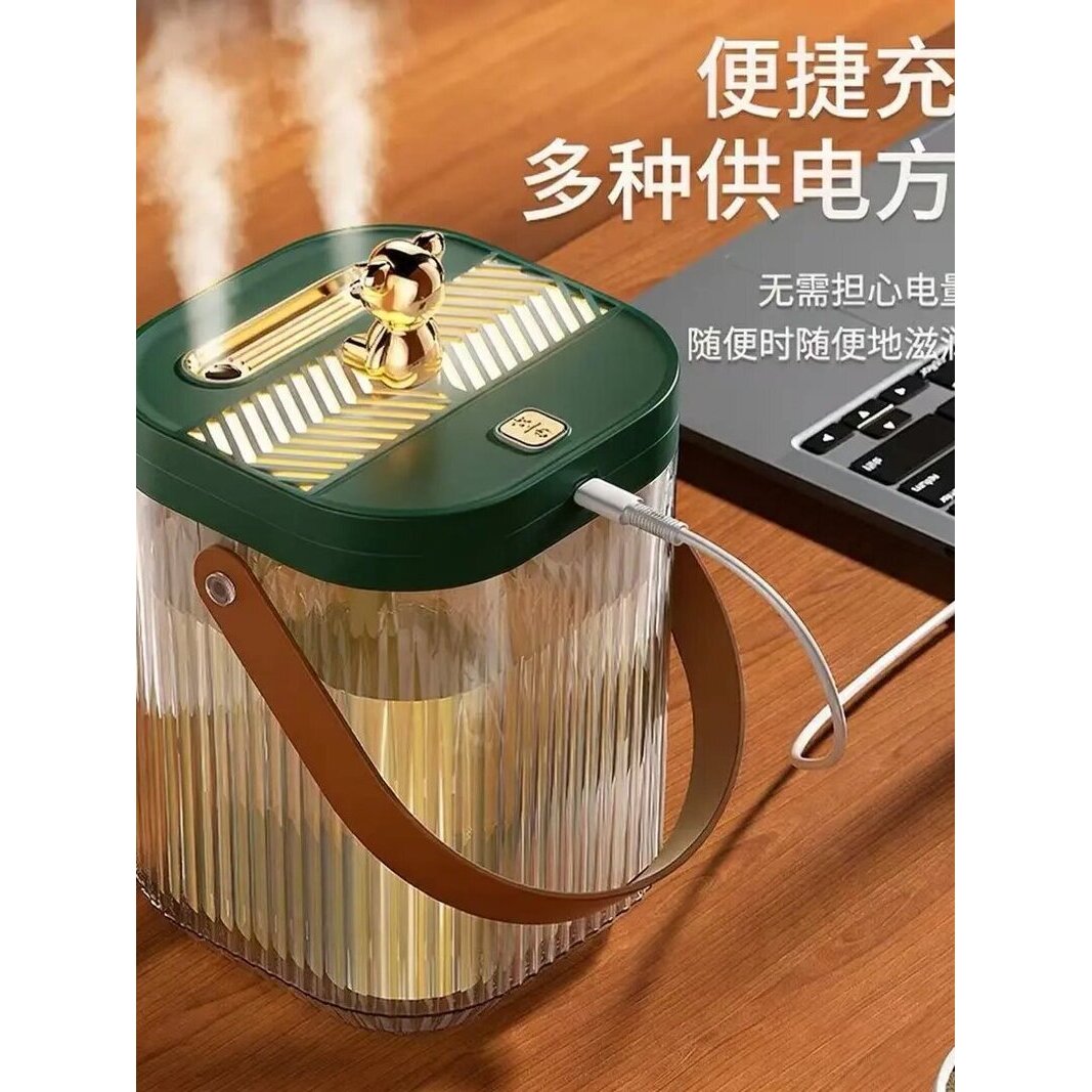 双喷头母婴加湿器usb办公室卧室便携大容量静音大喷雾带氛围灯