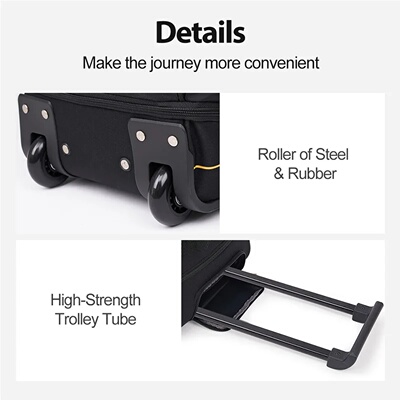 OIWAS Men Trolley Duffle Bag 56L Water-Repellent Foldable R