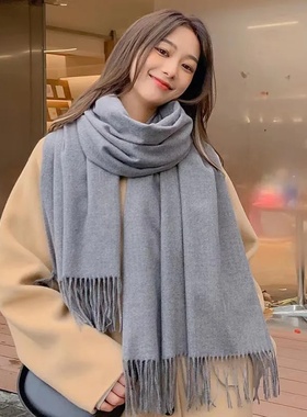 New Women's Winter Scarves Cashmere Scarf Woman Black Ladie