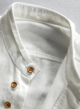 Japan Style Mens Linen Cotton Shirt Harajuku Stand Collar L